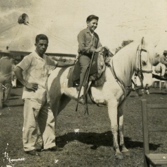 Francisco (on donkey) with friend, 1962